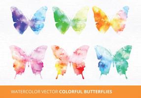 Waterverf Vlinders Vector Illustraties