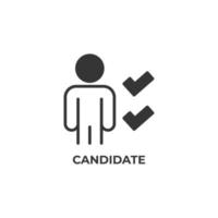 vector teken van kandidaat-symbool is geïsoleerd op een witte achtergrond. pictogram kleur bewerkbaar.