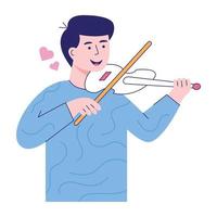 bekijk verbazingwekkende platte illustratie van violist vector