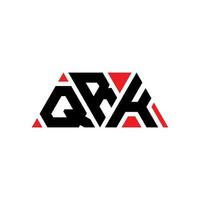 qrk driehoek brief logo ontwerp met driehoekige vorm. qrk driehoek logo ontwerp monogram. qrk driehoek vector logo sjabloon met rode kleur. qrk driehoekig logo eenvoudig, elegant en luxueus logo. qrk