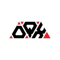 oqx driehoek brief logo ontwerp met driehoekige vorm. oqx driehoek logo ontwerp monogram. oqx driehoek vector logo sjabloon met rode kleur. oqx driehoekig logo eenvoudig, elegant en luxueus logo. oqx