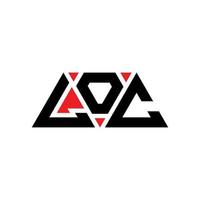 loc driehoek brief logo ontwerp met driehoekige vorm. loc driehoek logo ontwerp monogram. loc driehoek vector logo sjabloon met rode kleur. loc driehoekig logo eenvoudig, elegant en luxueus logo. plaats