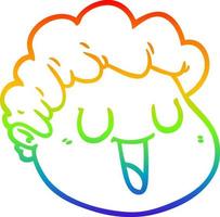 regenbooggradiënt lijntekening cartoon mannelijk gezicht vector