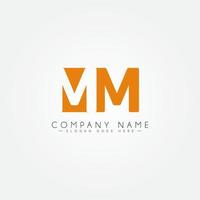 beginletter mm-logo - eenvoudig bedrijfslogo voor alfabet mm vector