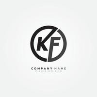 beginletter kf-logo - minimaal bedrijfslogo voor alfabet k en f vector
