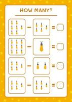 hoeveel kerstlicht, spel voor kinderen. vectorillustratie, afdrukbaar werkblad vector