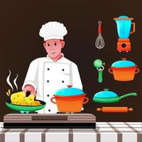 chef-kok kookt vectorillustrator vector