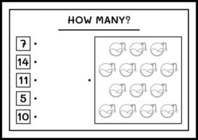 hoeveel drankje fles, spel voor kinderen. vectorillustratie, afdrukbaar werkblad vector