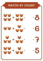 match door telling van vlinder, spel voor kinderen. vectorillustratie, afdrukbaar werkblad vector
