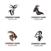 geit dier logo hoofd ontwerp sjabloon illustratie vector