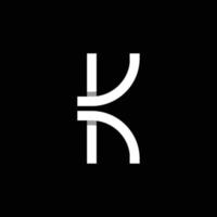 moderne letter k met overlappend lijnlogo-ontwerp vector