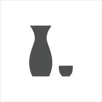 sake pictogram, sake vector op witte achtergrond