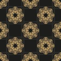 chinese zwarte en gele abstracte naadloze vector achtergrond. behang in een vintage stijlsjabloon. Indiase bloemenelement. grafisch ornament voor behang, stof, verpakking en papier.