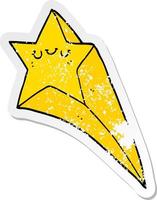 noodlijdende sticker van een cartoon vallende ster vector