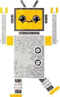 retro illustratie stijl cartoon robot vector