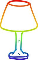 regenboog gradiënt lijntekening cartoon bureaulamp vector