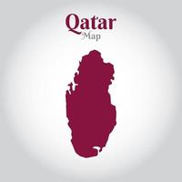 vector kaart van qatar illustratie