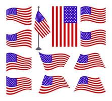 Amerikaanse vlag, nationaal symbool van de VS vector