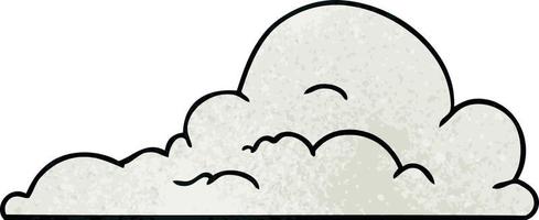 getextureerde cartoon doodle van witte grote wolken vector
