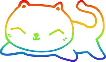 regenbooggradiënt lijntekening cartoon kat vector