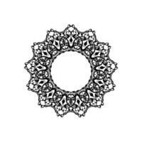 Indiase mandala-logo. cirkelvormig ornament. geïsoleerd element voor ontwerp en kleuren op een witte achtergrond. vector