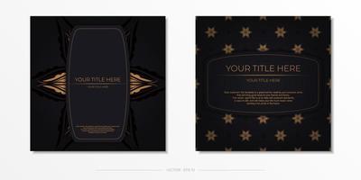 luxe zwarte uitnodigingskaartsjabloon met vintage abstract ornament. elegante en klassieke vectorelementen klaar om af te drukken en typografie. vector