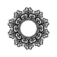 Indiase mandala-logo. cirkelvormig ornament. geïsoleerd element voor ontwerp en kleuren op een witte achtergrond. vector