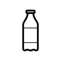 plastic fles vector kunst met lab. melk fles illustratie vector met label. zuivel vector pictogram in witte solide platte ontwerp pictogram geïsoleerd op een witte achtergrond.