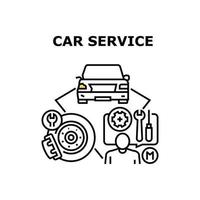 auto service vector concept zwarte afbeelding