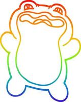 regenbooggradiënt lijntekening cartoon kikker vector