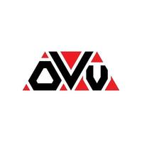 ovv driehoek brief logo ontwerp met driehoekige vorm. ovv driehoek logo ontwerp monogram. ovv driehoek vector logo sjabloon met rode kleur. ovv driehoekig logo eenvoudig, elegant en luxueus logo. ovv