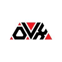 ovx driehoek brief logo ontwerp met driehoekige vorm. ovx driehoek logo ontwerp monogram. ovx driehoek vector logo sjabloon met rode kleur. ovx driehoekig logo eenvoudig, elegant en luxueus logo. ovx