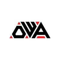 owa driehoek brief logo ontwerp met driehoekige vorm. owa driehoek logo ontwerp monogram. owa driehoek vector logo sjabloon met rode kleur. owa driehoekig logo eenvoudig, elegant en luxueus logo. owa