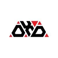 oxd driehoek brief logo ontwerp met driehoekige vorm. oxd driehoek logo ontwerp monogram. oxd driehoek vector logo sjabloon met rode kleur. oxd driehoekig logo eenvoudig, elegant en luxueus logo. oxd