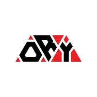 ory driehoek brief logo ontwerp met driehoekige vorm. ory driehoek logo ontwerp monogram. ory driehoek vector logo sjabloon met rode kleur. ory driehoekig logo eenvoudig, elegant en luxueus logo. ory