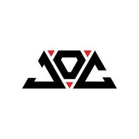 joc driehoek brief logo ontwerp met driehoekige vorm. joc driehoek logo ontwerp monogram. joc driehoek vector logo sjabloon met rode kleur. joc driehoekig logo eenvoudig, elegant en luxueus logo. jocé