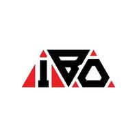 ibo driehoek brief logo ontwerp met driehoekige vorm. ibo driehoek logo ontwerp monogram. ibo driehoek vector logo sjabloon met rode kleur. ibo driehoekig logo eenvoudig, elegant en luxueus logo. ibo