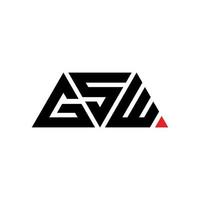gsw driehoek brief logo ontwerp met driehoekige vorm. gsw driehoek logo ontwerp monogram. gsw driehoek vector logo sjabloon met rode kleur. gsw driehoekig logo eenvoudig, elegant en luxueus logo. gsw