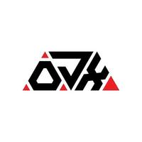 ojx driehoek brief logo ontwerp met driehoekige vorm. ojx driehoek logo ontwerp monogram. ojx driehoek vector logo sjabloon met rode kleur. ojx driehoekig logo eenvoudig, elegant en luxueus logo. ojx