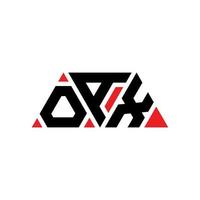 oax driehoek brief logo ontwerp met driehoekige vorm. oax driehoek logo ontwerp monogram. oax driehoek vector logo sjabloon met rode kleur. oax driehoekig logo eenvoudig, elegant en luxueus logo. oax