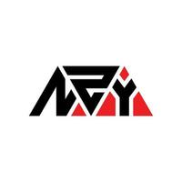 nzy driehoek brief logo ontwerp met driehoekige vorm. nzy driehoek logo ontwerp monogram. nzy driehoek vector logo sjabloon met rode kleur. nzy driehoekig logo eenvoudig, elegant en luxueus logo. nzy