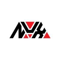 nux driehoek brief logo ontwerp met driehoekige vorm. nux driehoek logo ontwerp monogram. nux driehoek vector logo sjabloon met rode kleur. nux driehoekig logo eenvoudig, elegant en luxueus logo. nux
