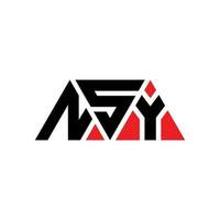 nsy driehoek brief logo ontwerp met driehoekige vorm. nsy driehoek logo ontwerp monogram. nsy driehoek vector logo sjabloon met rode kleur. nsy driehoekig logo eenvoudig, elegant en luxueus logo. nsy