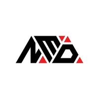 NMD driehoek letter logo ontwerp met driehoekige vorm. nmd driehoek logo ontwerp monogram. NMD driehoek vector logo sjabloon met rode kleur. nmd driehoekig logo eenvoudig, elegant en luxueus logo. nmd