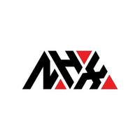nhx driehoek brief logo ontwerp met driehoekige vorm. nhx driehoek logo ontwerp monogram. nhx driehoek vector logo sjabloon met rode kleur. nhx driehoekig logo eenvoudig, elegant en luxueus logo. nhx