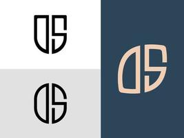 creatieve beginletters ds logo ontwerpen bundel. vector