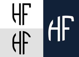 creatieve beginletters hf logo ontwerpen bundel. vector