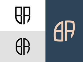 creatieve beginletters br logo ontwerpen bundel. vector