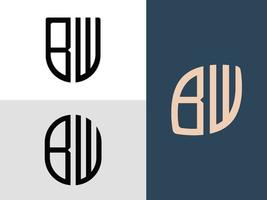 creatieve beginletters bw logo ontwerpen bundel. vector
