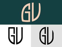 creatieve beginletters gu logo ontwerpen bundel. vector